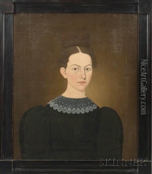 Portrait Of Young Lady Oil Painting - John Brewster Jr.