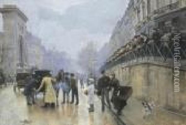 L'accident: Port Saint-denis Oil Painting - Jean-Georges Beraud