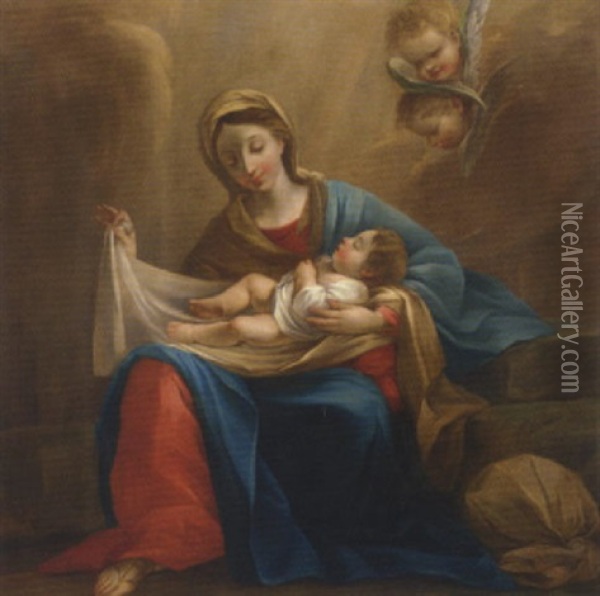 The Madonna And Child Oil Painting - Laurent de (LaHyre) LaHire