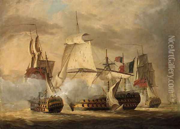 The Capture of the Guillaume Tell, 31 March 1800 Oil Painting - Robert Dodd