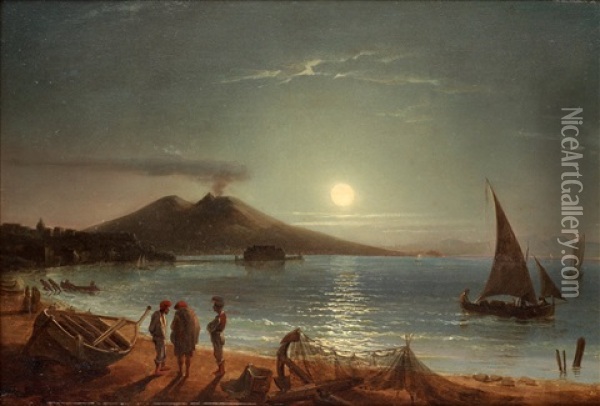 Vesuvius I Mansken Oil Painting - Gustaf Wilhelm Palm