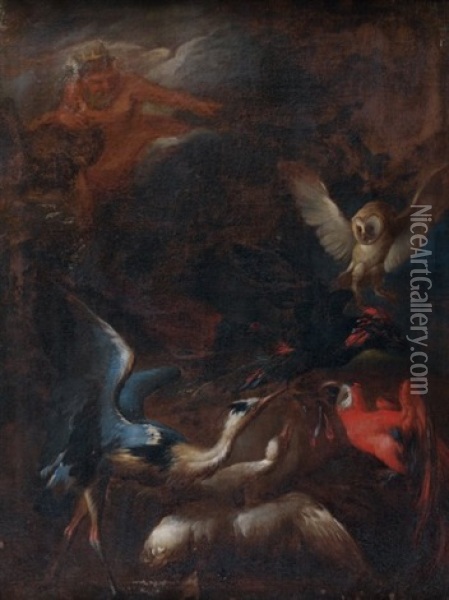 Jupiter Parlant Aux Oiseaux Oil Painting - Giorgio Duranti