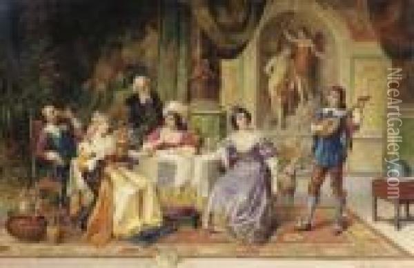 Musikalische Soiree: A Musical Diversion Oil Painting - Franz Von Persoglia