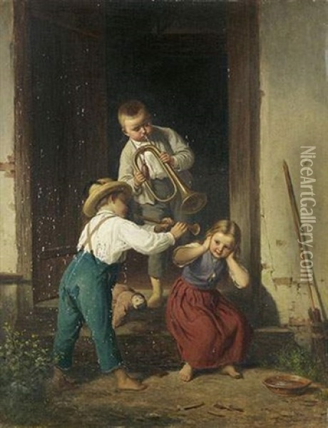 Jeux D'enfants Oil Painting - Ludwig Neustatter