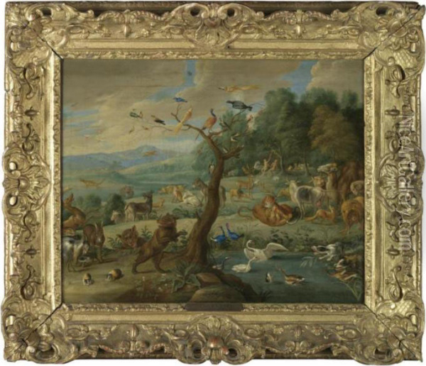 The Garden Of Eden Oil Painting - Jan van Kessel