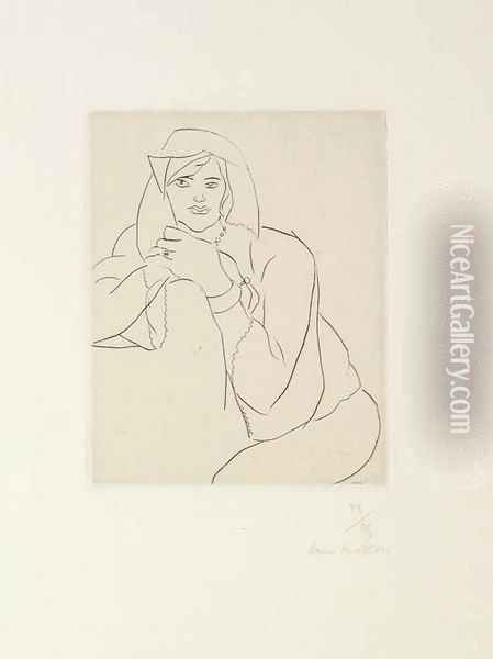 Jeune Femme les Mains jointes sur le Dossier d'un Meuble Oil Painting - Henri Matisse