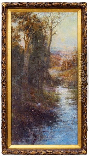 Midsummers Eve Also Known As A Midsummer Eve And A Midsummer's Eve Oil Painting - Frederick McCubbin