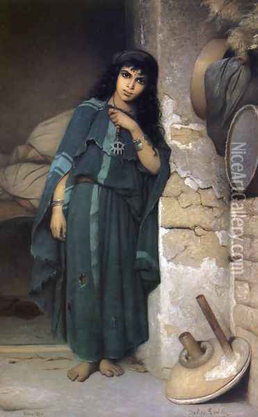Algerian Girl Oil Painting - Charles Zacharie Landelle
