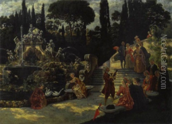 Arcadia Oil Painting - Giovanni Lessi