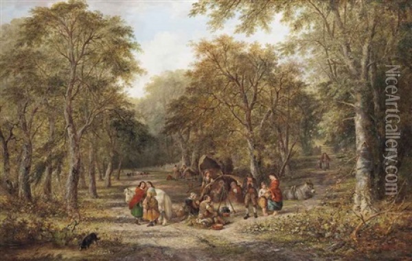 The Gypsy Encampment Oil Painting - Edmund Aylburton Willis