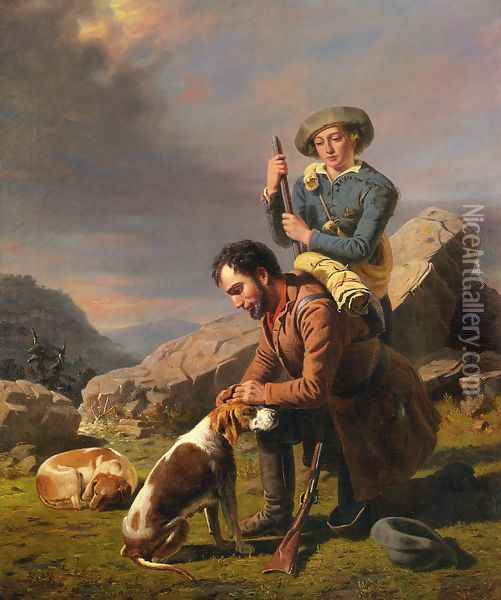 The Wounded Hound Oil Painting - William Tylee Ranney