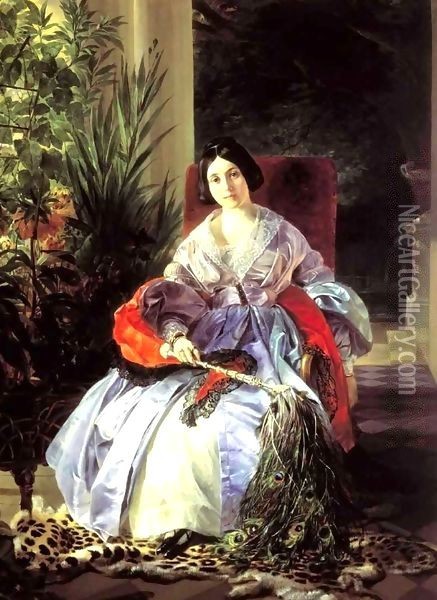 Portrait of the Princess Elizavetta Pavlovna Saltykova Oil Painting - Karl Pavlovich Bryullov