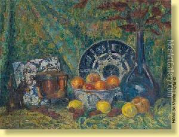 Composition Aux Fruits Oil Painting - Louis Merlin