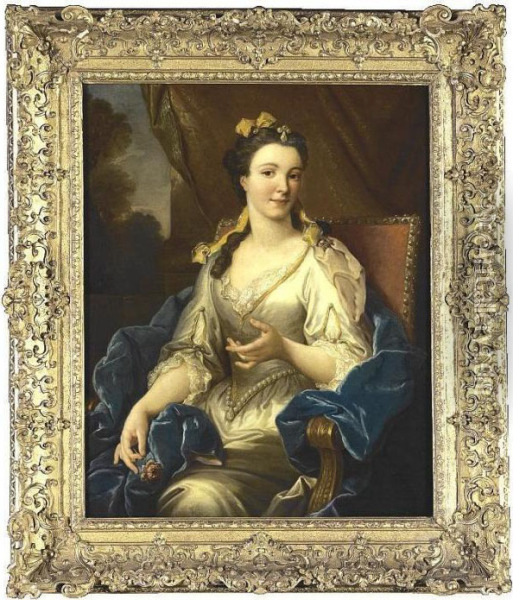 Portrait Of A Lady, Said To Be Antoinette Du Ligier De La Garde Deshoulieres Oil Painting - Jean Francois de Troy