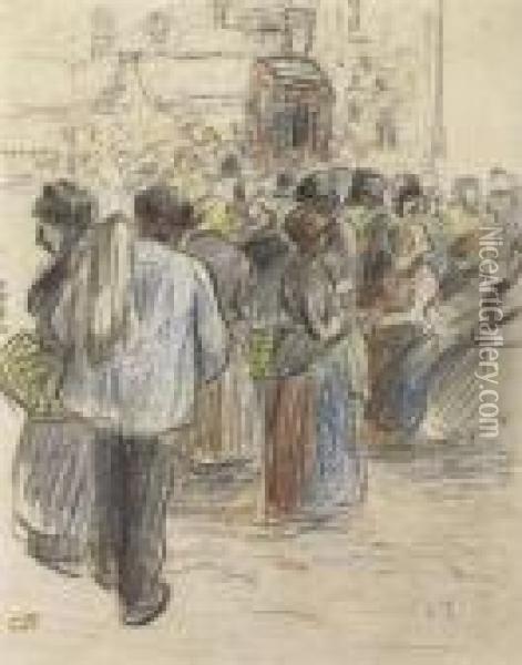 Marche A Gisors Oil Painting - Camille Pissarro