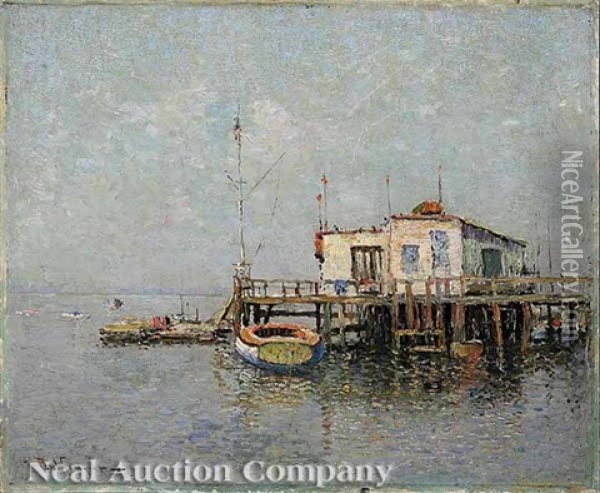 Fishing Club, Jamaica Bay, New York City Oil Painting - Paul Sawyier
