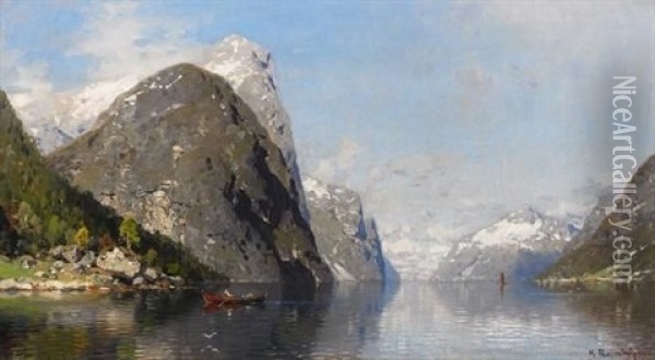 Fruhsommerlicher Fjord Oil Painting - Georg Anton Rasmussen