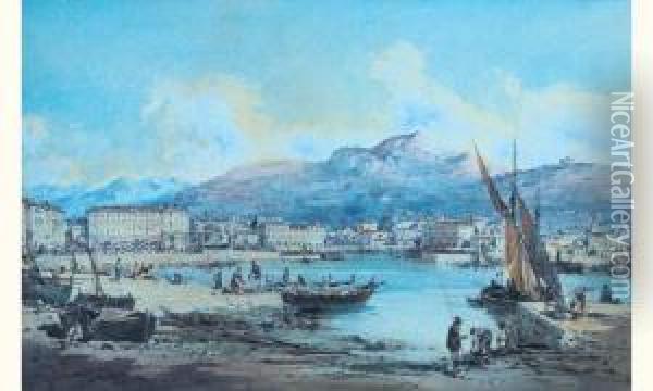 Le Port De Nice Oil Painting - Emmanuel Costa