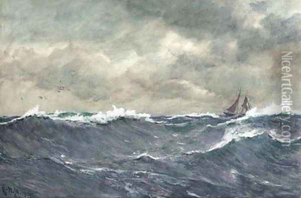 In a heavy swell Oil Painting - Charles Napier Hemy
