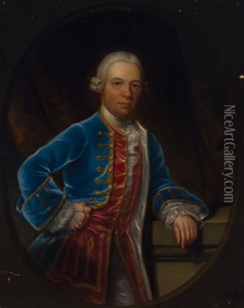 Portrait Of Thomas Harrison Of Bletchley Park Oil Painting - Frans Van Der Myn