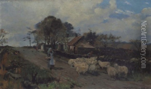 Presweep Inn, Early Springtime Oil Painting - David Fulton