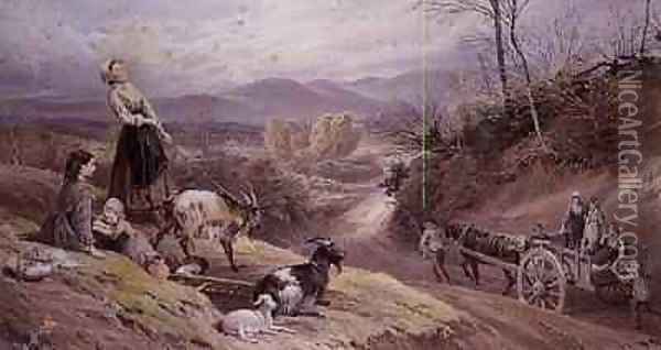 The Goat Herd Oil Painting - Myles Birket Foster
