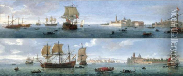 Venice, A View Of The Island Of San Giorgio Maggiore Oil Painting - (circle of) Wittel, Gaspar van (Vanvitelli)