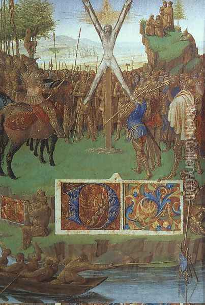Martyrdom of St Andrew 1455 Oil Painting - Jean Fouquet