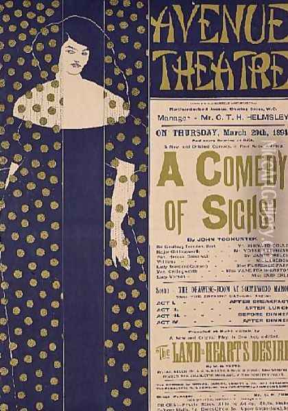 Poster advertising 'A Comedy of Sighs', a play, 1894 Oil Painting - Aubrey Vincent Beardsley