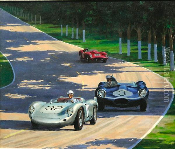 Stout, 'le Mans 1957' Oil Painting - Frederick Scott Archer