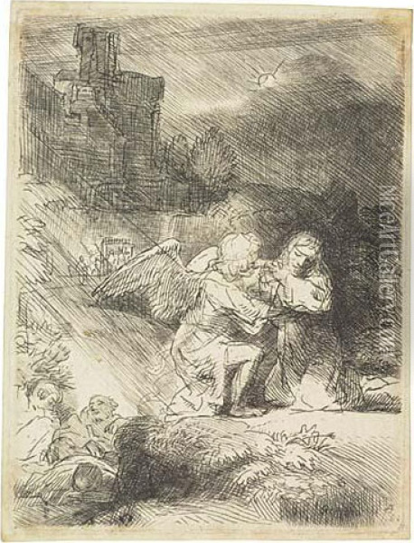 The Agony In The Garden Oil Painting - Rembrandt Van Rijn
