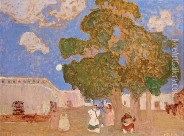 Anochecer, Montevideo Oil Painting - Pedro Figari