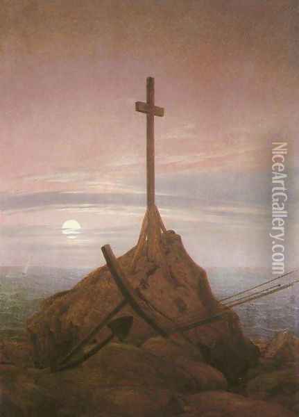 The Cross on the Baltic Oil Painting - Caspar David Friedrich