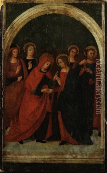 Die Heimsuchung Mariae Oil Painting - Domenico Ghirlandaio
