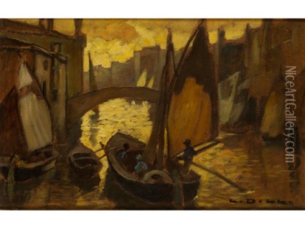 Fischer Bei Venedig Oil Painting - Ludwig Dill