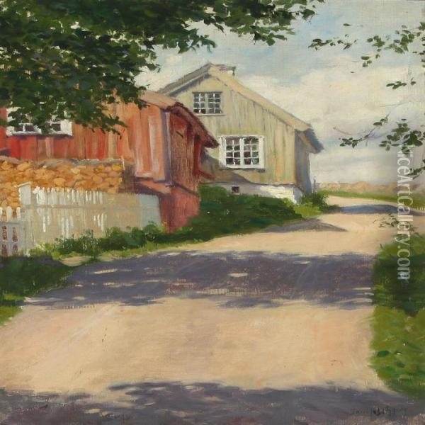 Landscape From Bastad, Sweden Oil Painting - Paul-Gustave Fischer