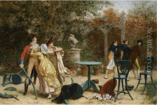 La Disputa ('the Dispute') Oil Painting - Frederick Hendrik Kaemmerer