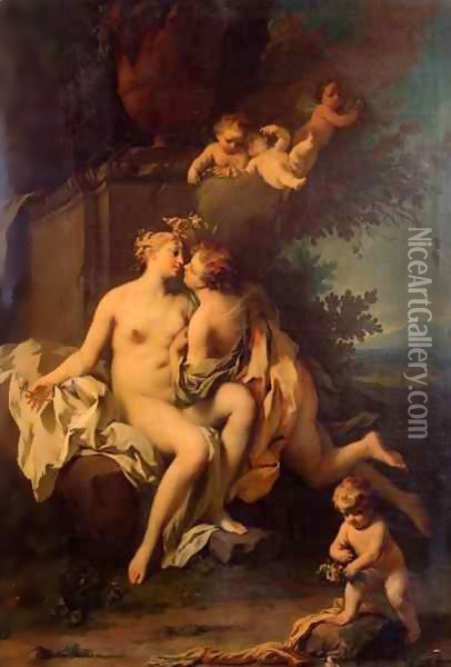 Cupid and Psyche Oil Painting - Jacopo (Giacomo) Amigoni