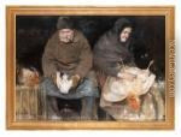 Fagelhandlare, Pastell No 1 A Oil Painting - Alf, Alfred Wallander