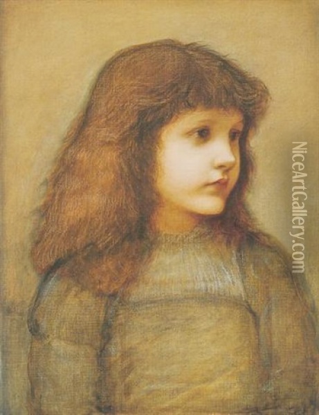 Portrait Of Katie Lewis Oil Painting - Edward Burne-Jones