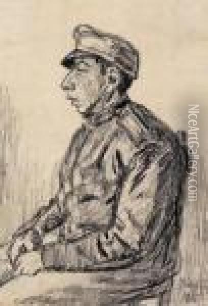 Young Soldier Oil Painting - Istvan Nagy