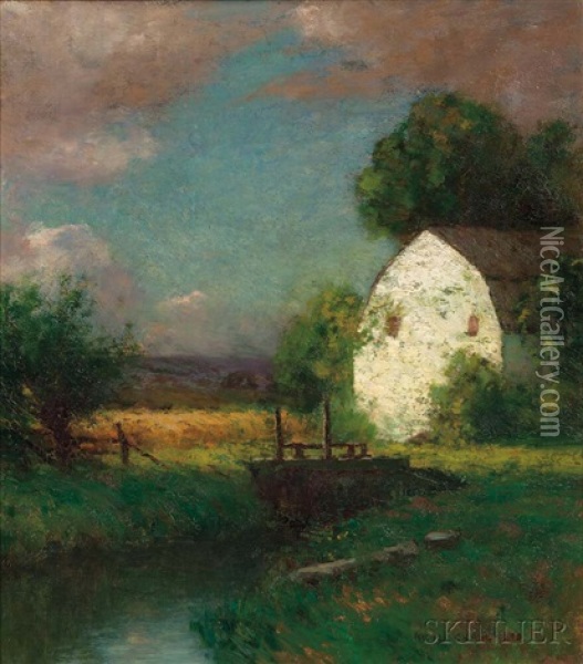 The White Barn Oil Painting - Bruce Crane