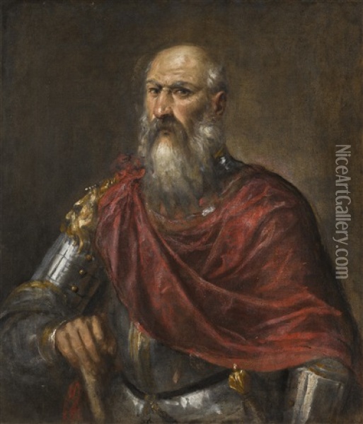 Portrait Of A Venetian Admiral, Possibly Francesco Duodo Oil Painting -  Titian