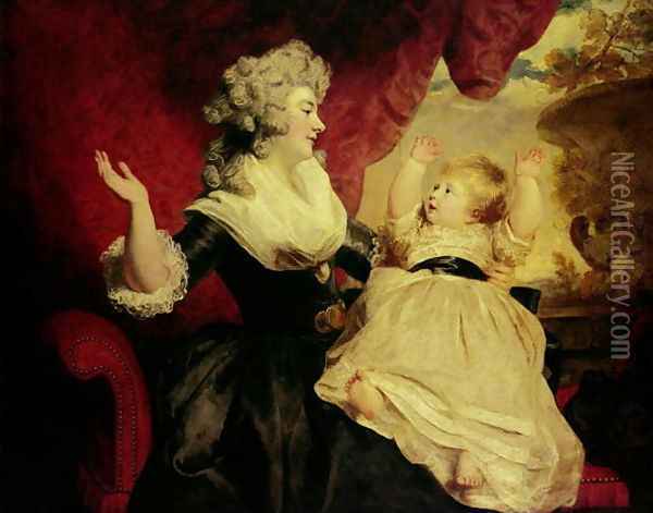 Georgiana, Duchess of Devonshire and her Daughter, Lady Georgiana Cavendish, 1784-86 Oil Painting - Sir Joshua Reynolds