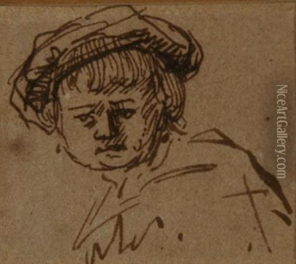 Portrait Of A Man
 And 
Portrait Of A Woman: Two Oil Painting - Rembrandt Van Rijn