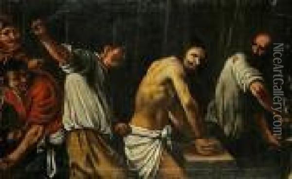 The Flagellation Of Christ Oil Painting - Michelangelo Merisi Da Caravaggio