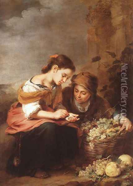 The Little Fruit Seller 1670-75 Oil Painting - Bartolome Esteban Murillo