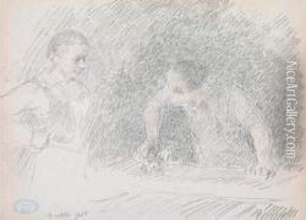 Le Repassage, 12 Octobre 1935 Oil Painting - Francois Joseph Guiguet