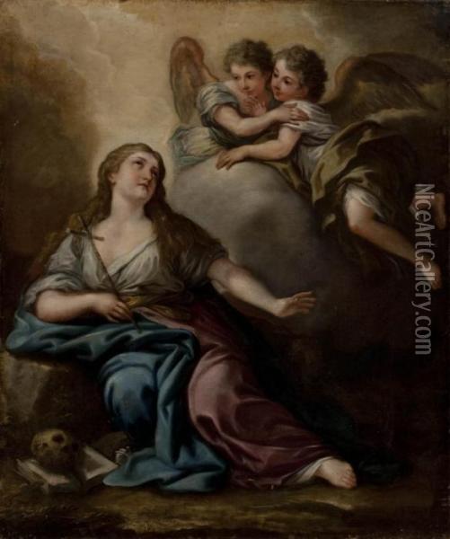 La Maddalena Con Gli Angeli Oil Painting - Paolo di Matteis