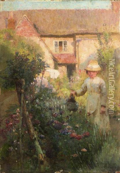 Her Garden Oil Painting - Walter Frederick Osborne